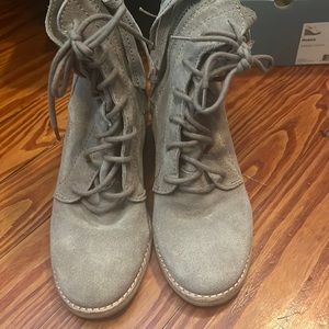 Dolce Vita tie up suede booties with heel